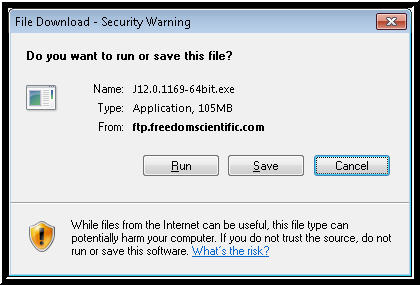 The File Download dialog box in Internet Explorer 8.