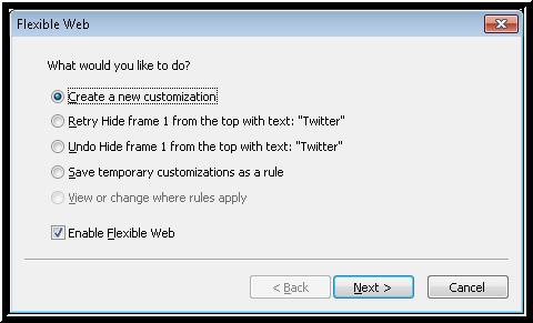 Flexible Web Wizard, What would you like to do?