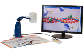 ONYX Portable HD with magnified textbook. Click to view larger image.