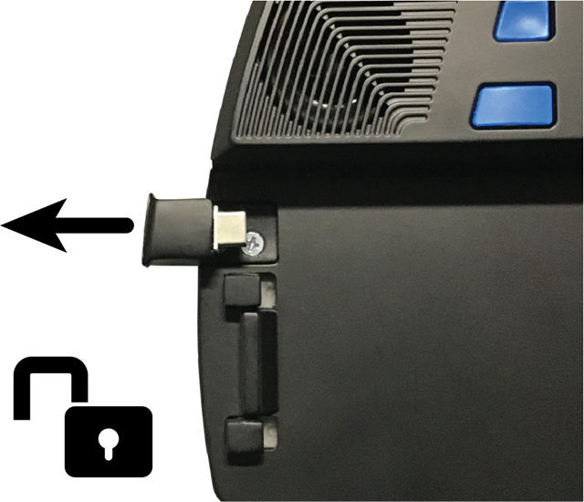 Image showing the docking latch in the unlocked position