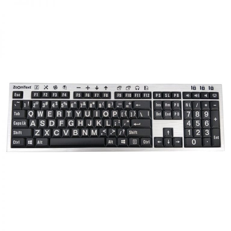 ZOOMTEXT LARGEPRINT KEYBOARD U.S. ENGLISH WHITE PRINT ON BLACK